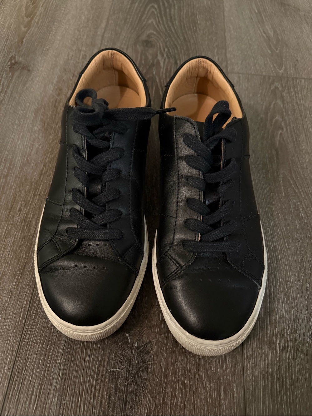 GREATS Black Leather Royale Sneakers Size 8.5